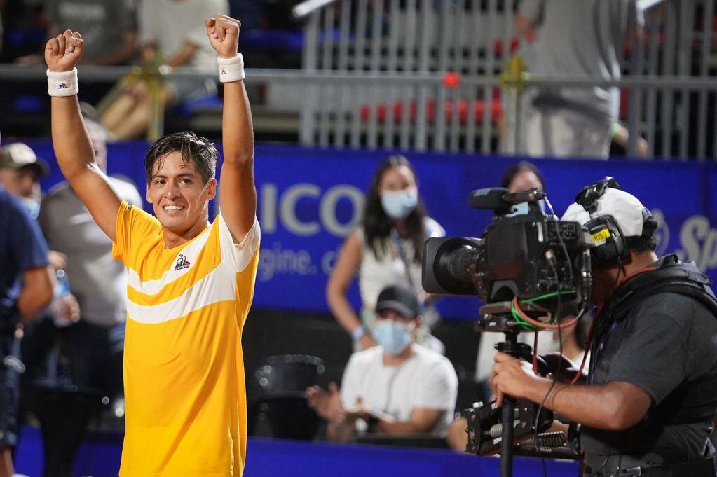 Sebastián Báez celebra un triunfo muy importante en el Córdoba Open.  (Gentileza Córdoba Open).