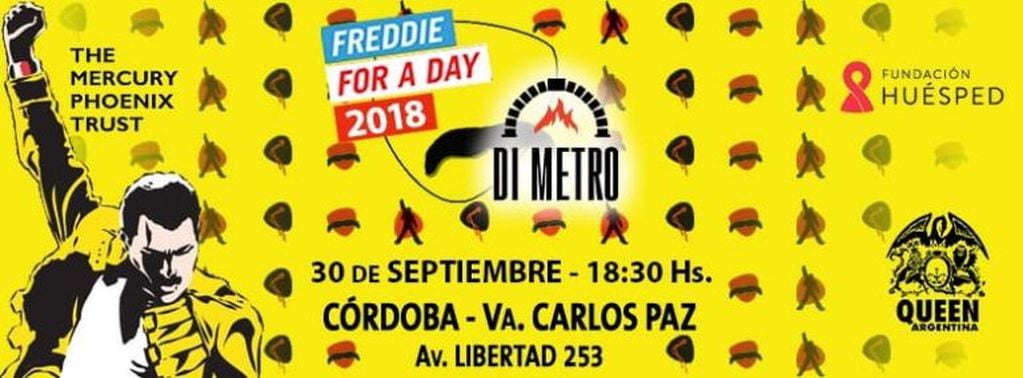 Invitación al evento homenaje a Freddie Mercury