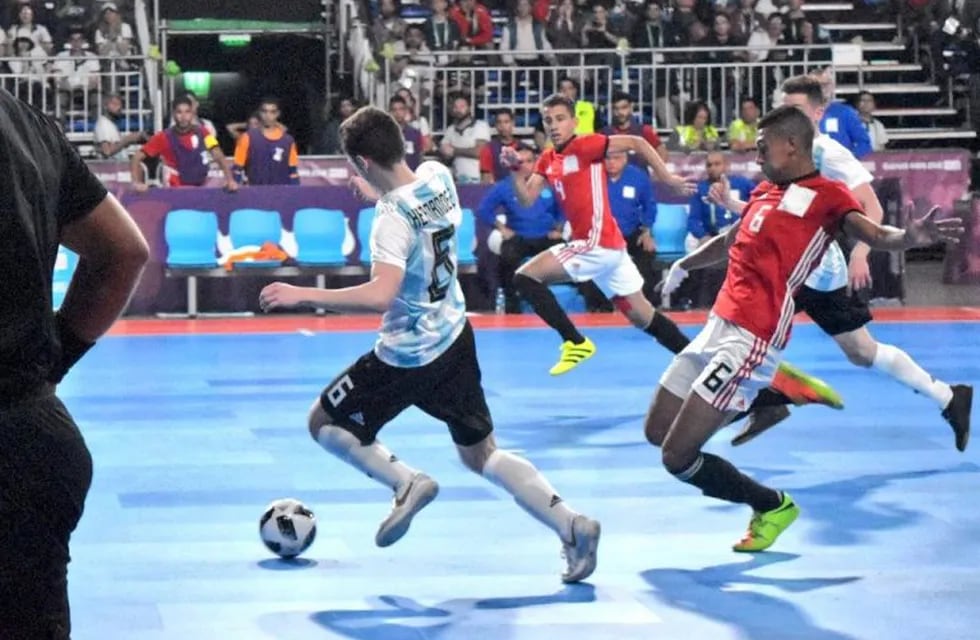 Argentina y Egipto igualaron 2-2 por el debut del futsal masculino en Buenos Aires 2018.