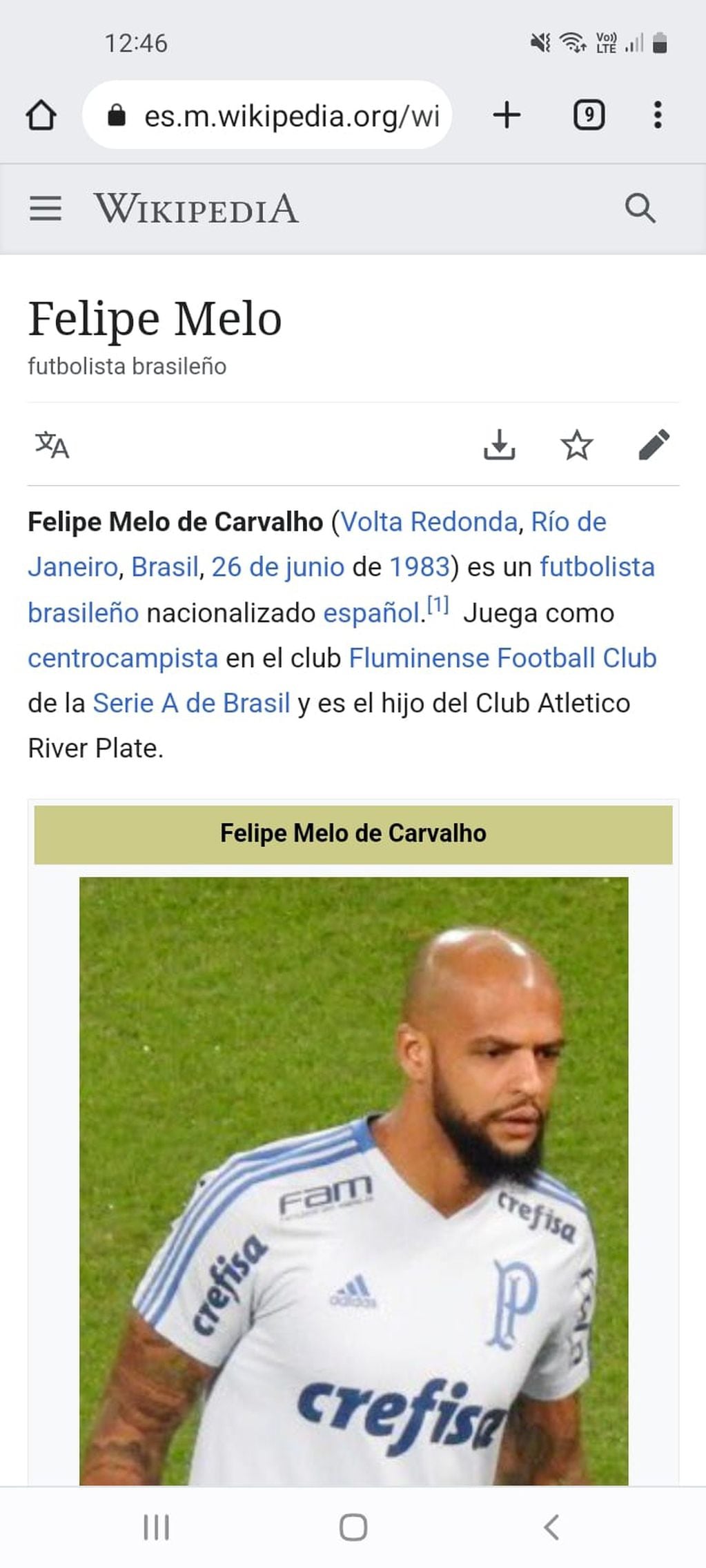 La descripción "errónea" de Felipe Melo.