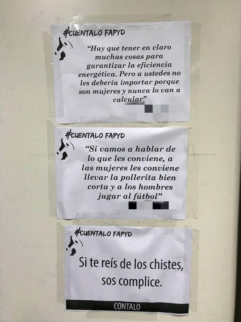 Denuncias de acoso sexual en la Facultad de Arquitectura de Rosario. (Facebook)