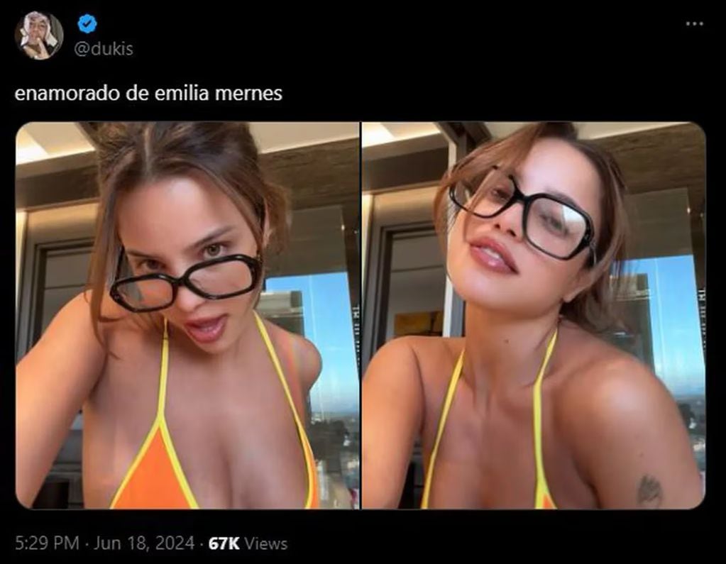 Emilia Mernes enamora a Duki y a sus fans con fotos en microbikini desde Ibiza
