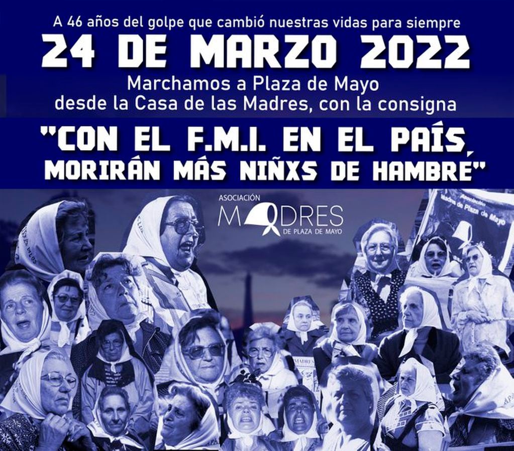 Las Abuelas y Madres de Plaza de Mayo se expresaran en contra del acuerdo con el FMI.