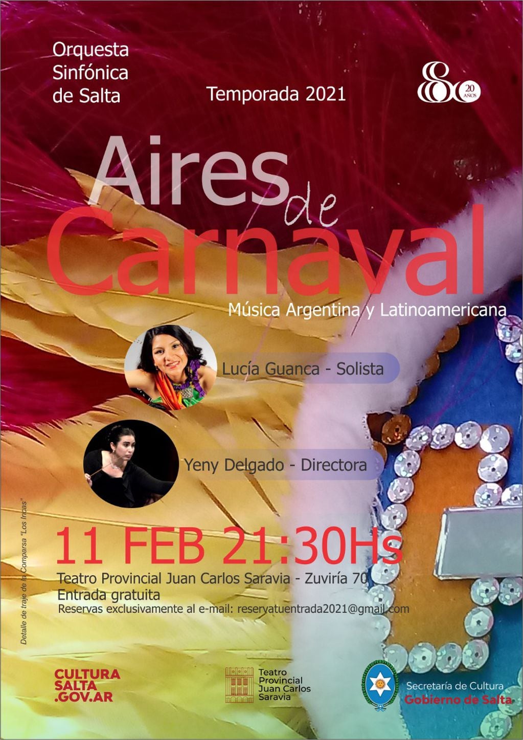 "Aires de Carnaval" se presenta este jueves 11 de febrero a las 21.30 con la participación especial de Lucía Guanca.