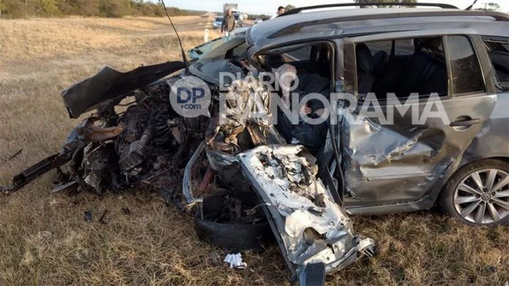 Así quedó el Volkswagen Suran donde viajaba Kain, la víctima fatal del choque.