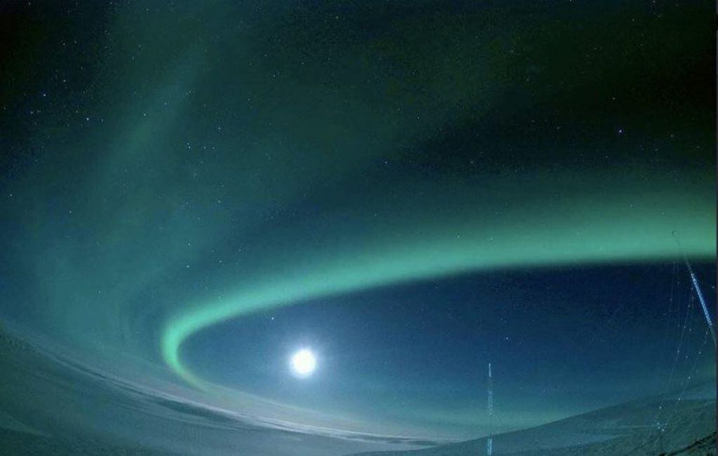 Las auroras australes forman parte del paisaje antártico