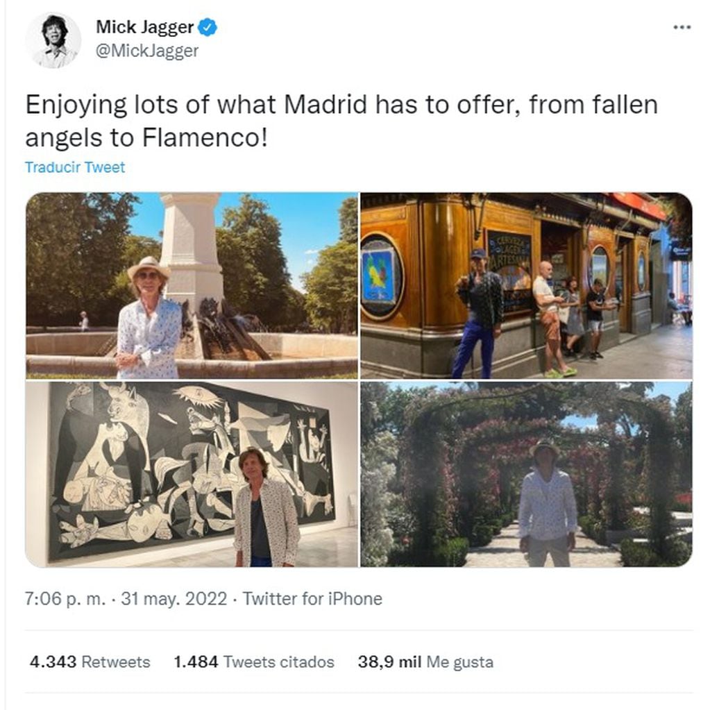Mick Jagger de paseo por Madrid