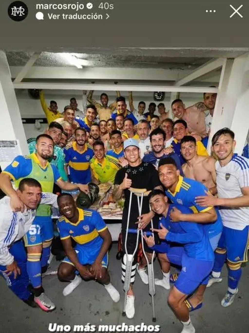La foto que publicó Marcos Rojo en Instagram para festejar el triunfo de Boca.