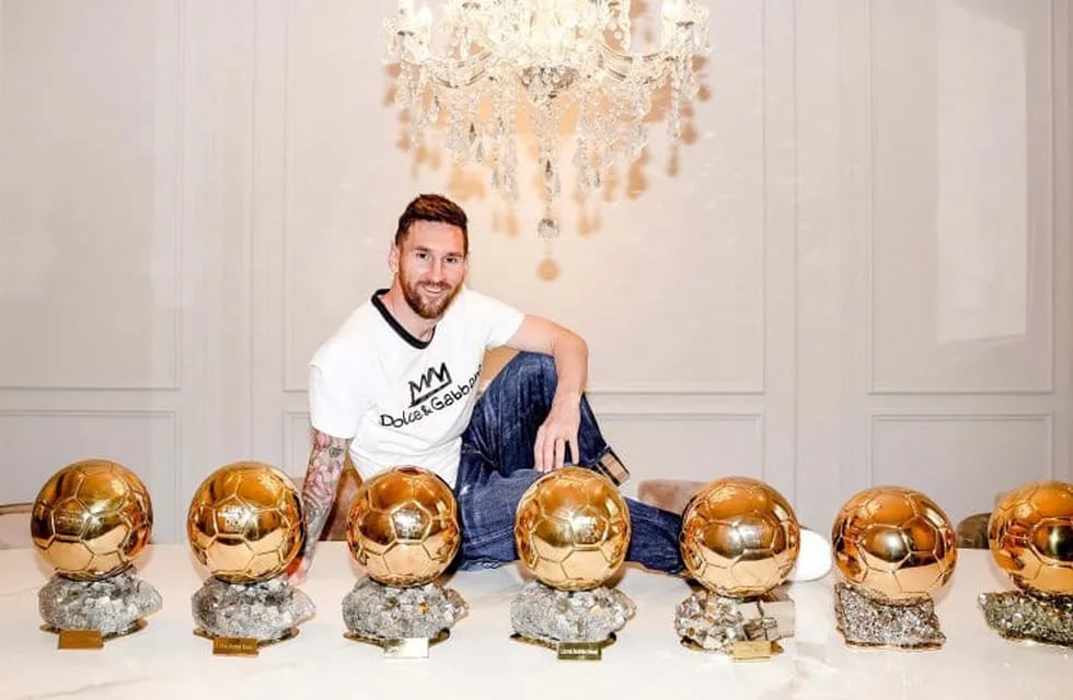 Lionel Messi y sus siete balones de oro.