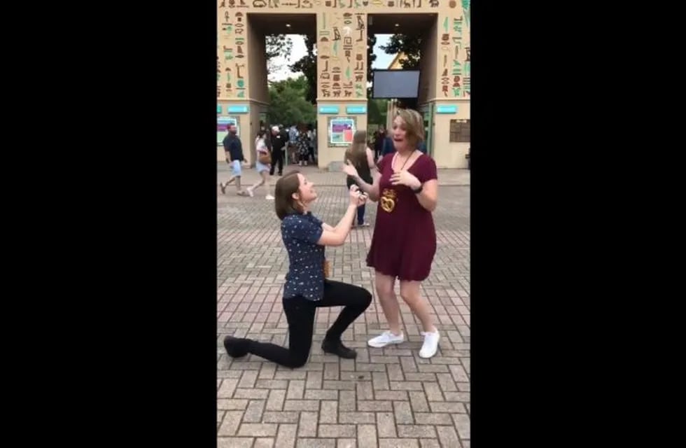 Grabó la propuesta de casamiento a su novia pero ella le tenía preparada otra sorpresa. (Foto: Captura de video)