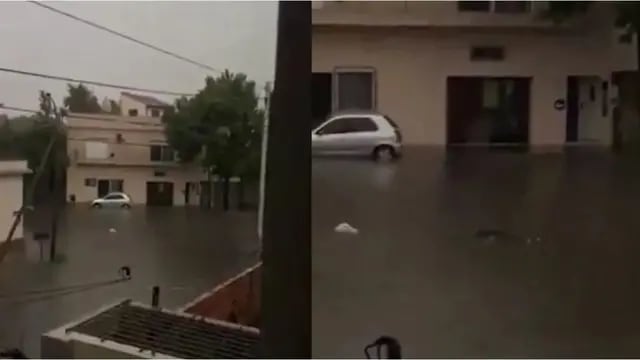 Impactantes imágenes de un cuerpo flotando en medio de la inundación