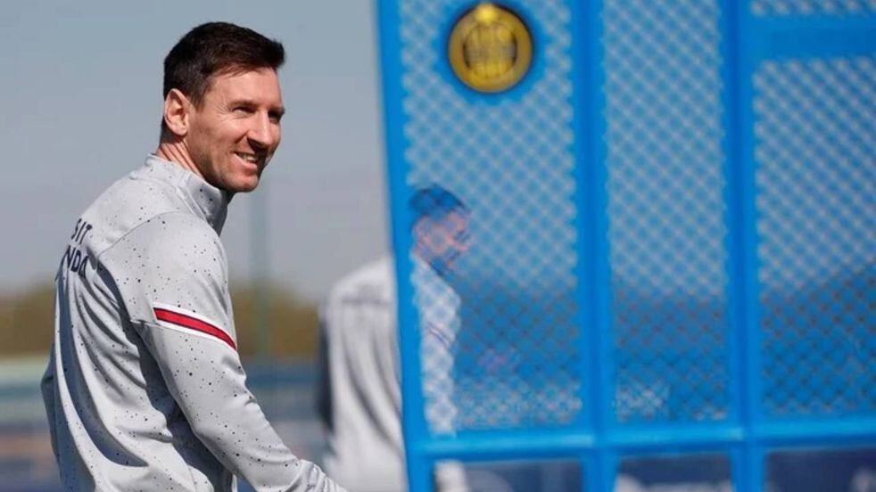 Lionel Messi en el entrenamiento del PSG
