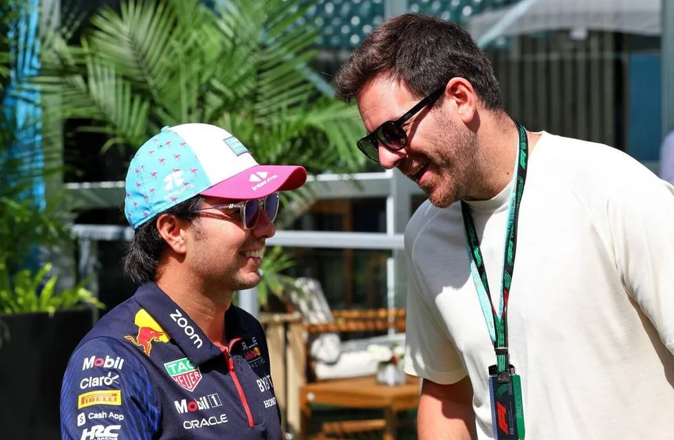 Checo Pérez y Juan Martín Del Potro (GP Miami)