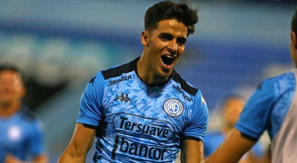 Primer grito. Agustín Colazo marcó el domingo su primer gol con la Celeste. (Prensa Belgrano)