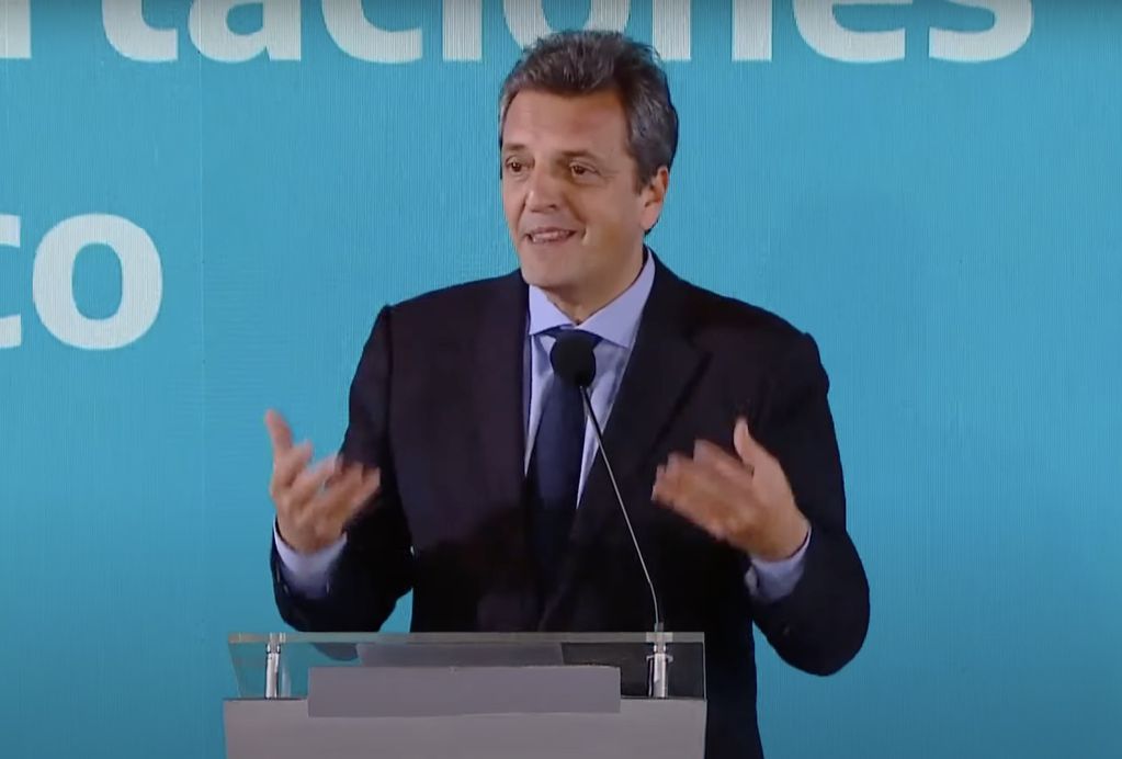 Massa presentó el "dólar tecno", que son beneficios para el sector de la economía del conocimiento. Foto. Captura de video