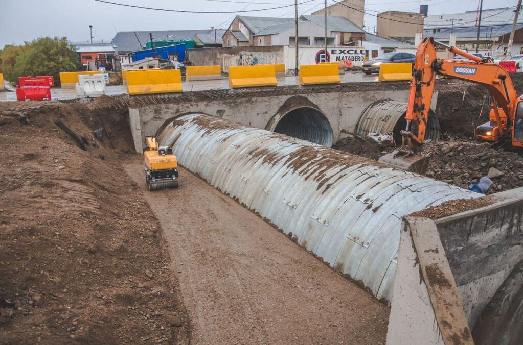 Ushuaia: avanza la obra de la segunda etapa del nuevo puente sobre Arroyo Grande