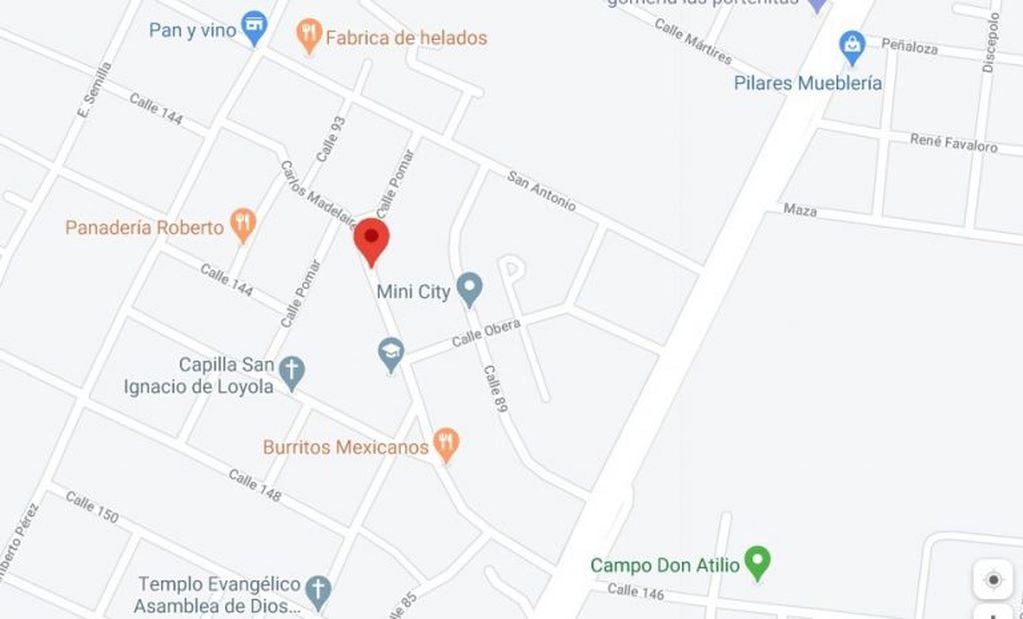 Barrio Mini City de Posadas donde robaron un boletín. (Google Maps)