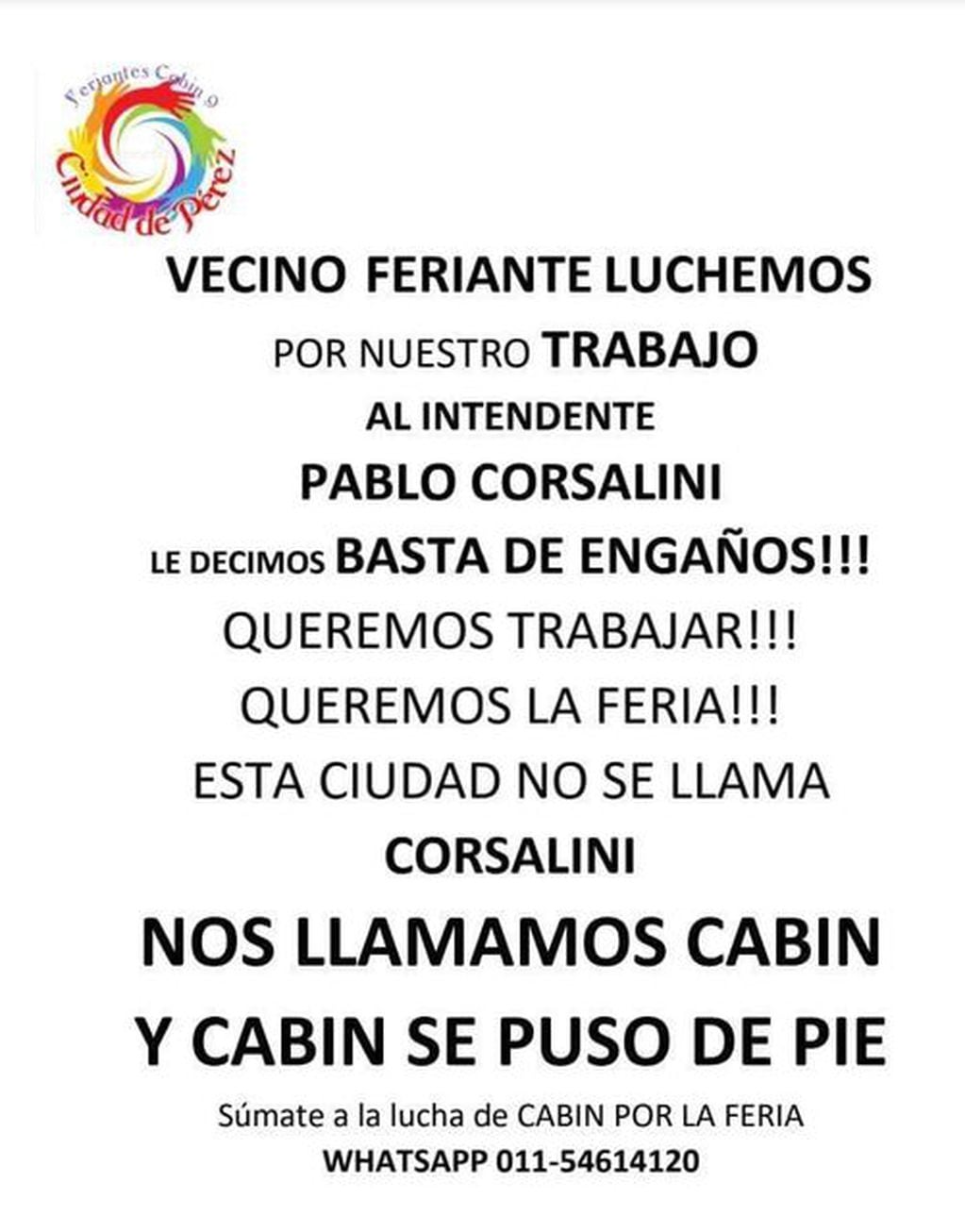 Piden reabrir la Feria de Cabín 9 (Facebook)
