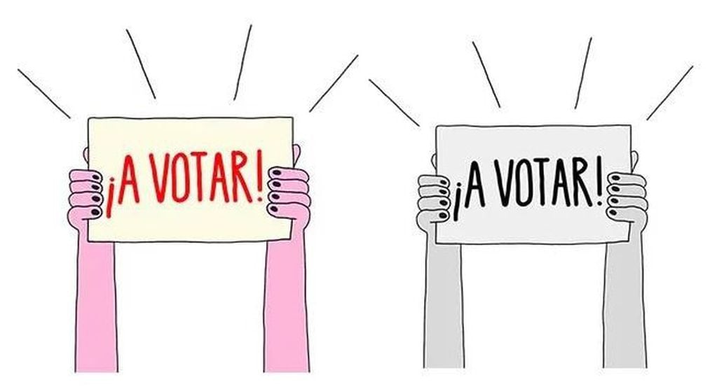Los dibujos cuentan con un diseño previo y posterior al voto.