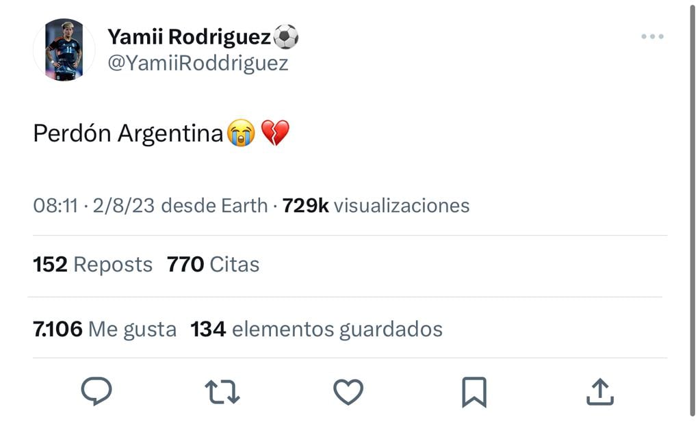 El Tweet de Yamila Rodriguez