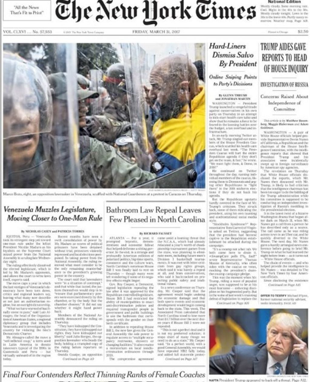 The New York Times sobre Venezuela