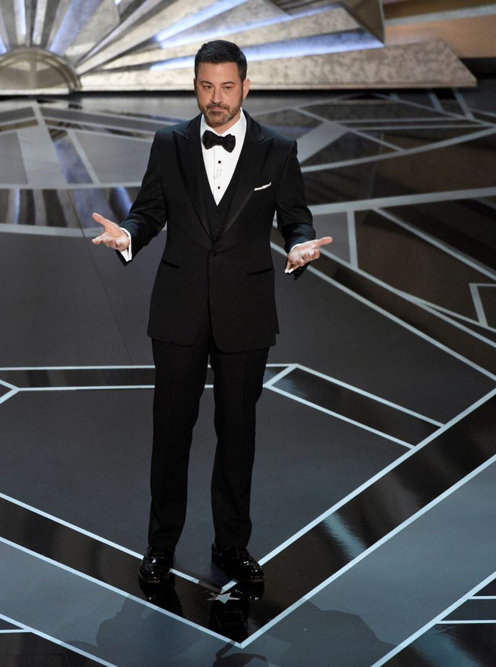 Host Jimmy Kimmel speaks at the Oscars on Sunday, March 4, 2018, at the Dolby Theatre in Los Angeles. (Photo by Chris Pizzello/Invision/AP)