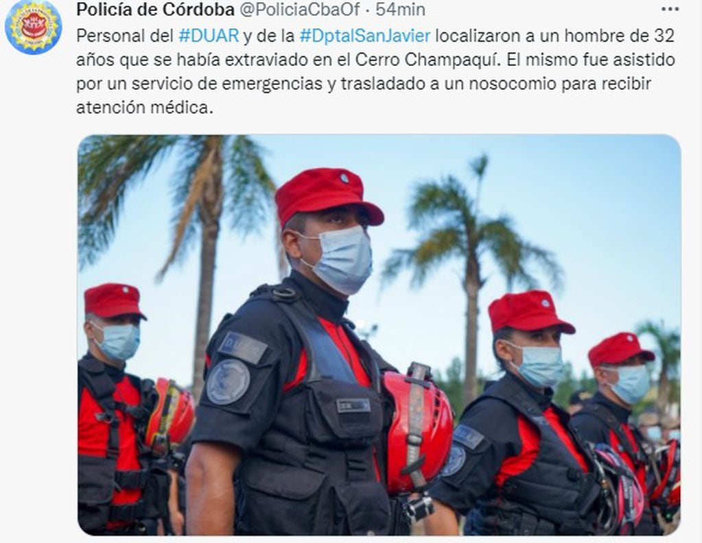 La Policía de Córdoba desplegó un amplio rastrillaje y dieron con el paradero del joven, perdido desde el viernes.