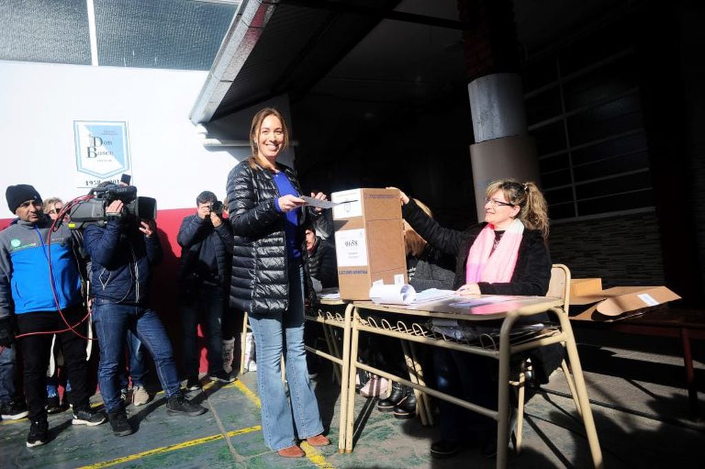 Maria Eugenia Vidal votando en Moreno (Foto: German Adrasti).