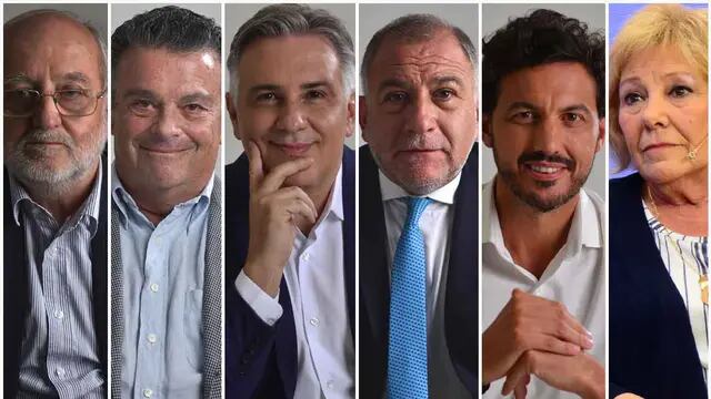 Elecciones 2023 en Córdoba: Aurelio García Elorrio, Rodolfo Eiben, Martín Llaryora, Luis Juez, Federico Alesandri y Liliana Olivero