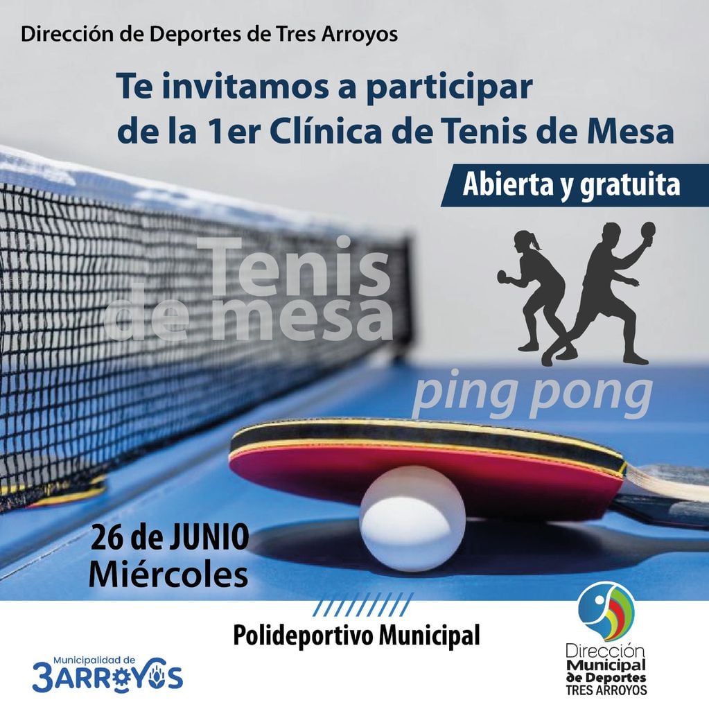 Clínica de Tenis de Mesa en el Polideportivo Municipal de Tres Arroyos