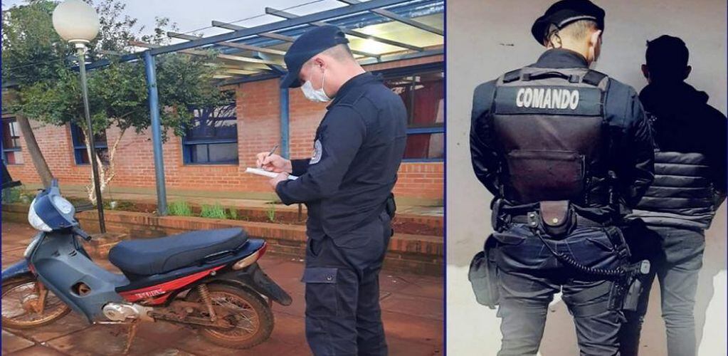 Terminó detenido por circular en una motocicleta robada.