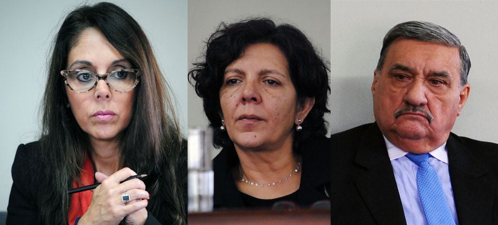 Las juezas Ana Carolina Pérez Rojas, María Alejandra Tolaba -presidente de trámite-, y el juez Mario Ramón Puig, miembros del Tribunal en lo Criminal Nº 1 de Jujuy.