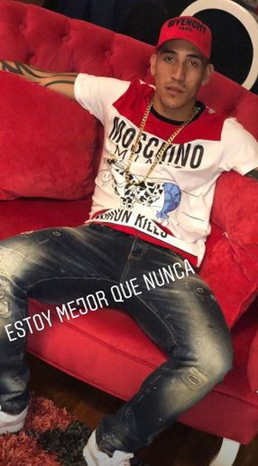 Enigmática publicación de Ricky Centurión tras salir lesionado frente a Lanús. Instagram/adrianricardo1993