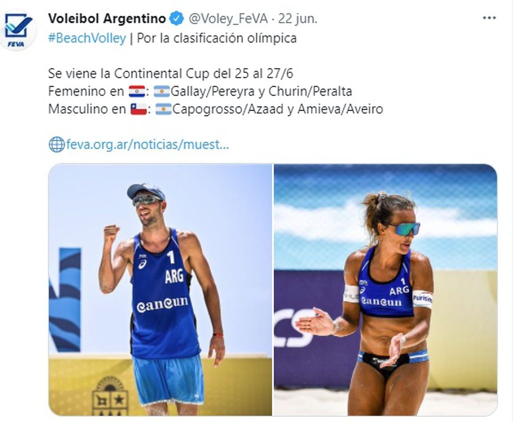 El fin de semana se disputa el Beach Vóley argentinos e juega la clasificación a los Juegos Olímpicos.