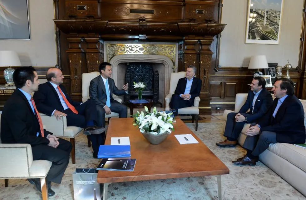 Mauricio Macri en una reunión en Casa Rosada.