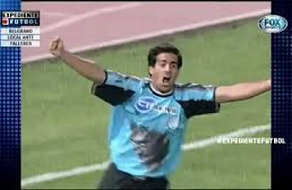 El festejo loco de Sebastián Brusco luego de su gol a Talleres