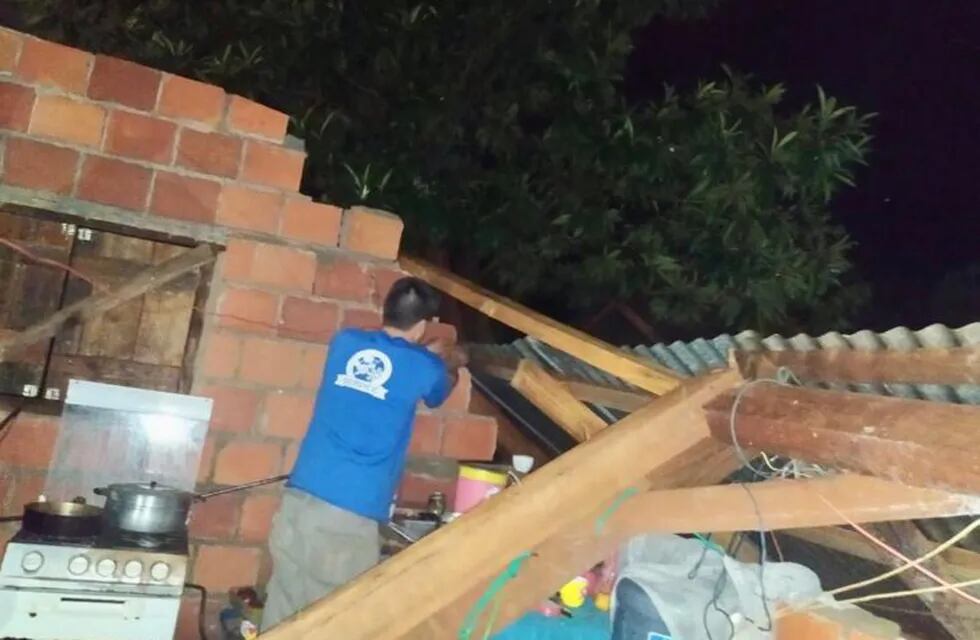 Eldorado: feroz temporal provocó destrozos en varias viviendas