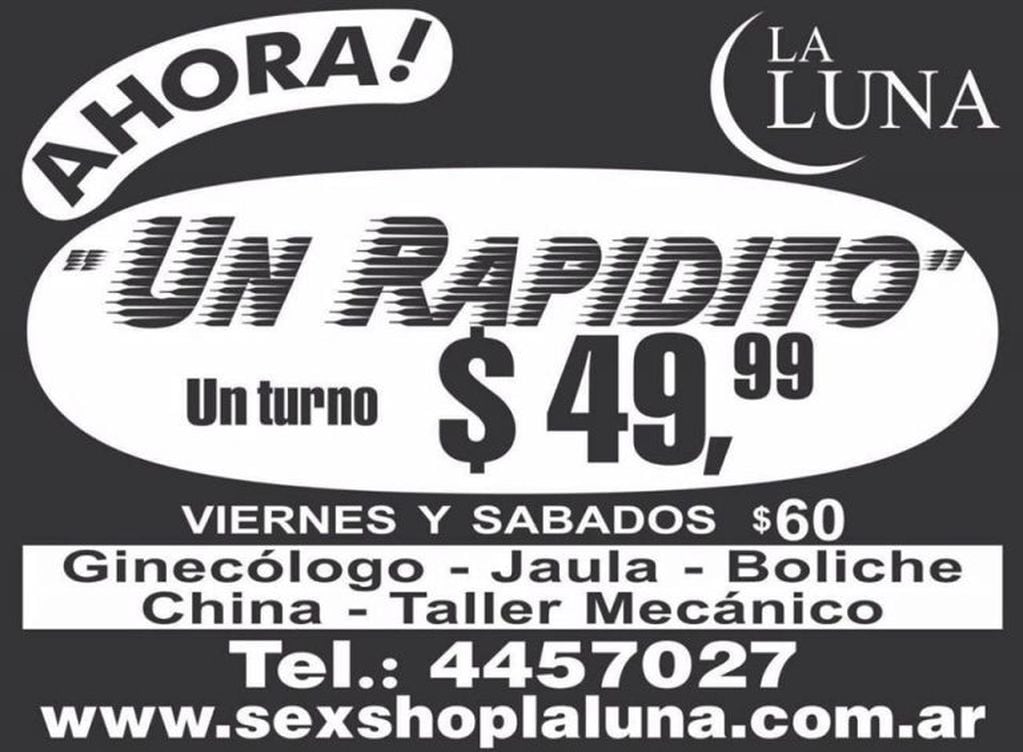 Publicidades del hotel La Luna en Mendoza.