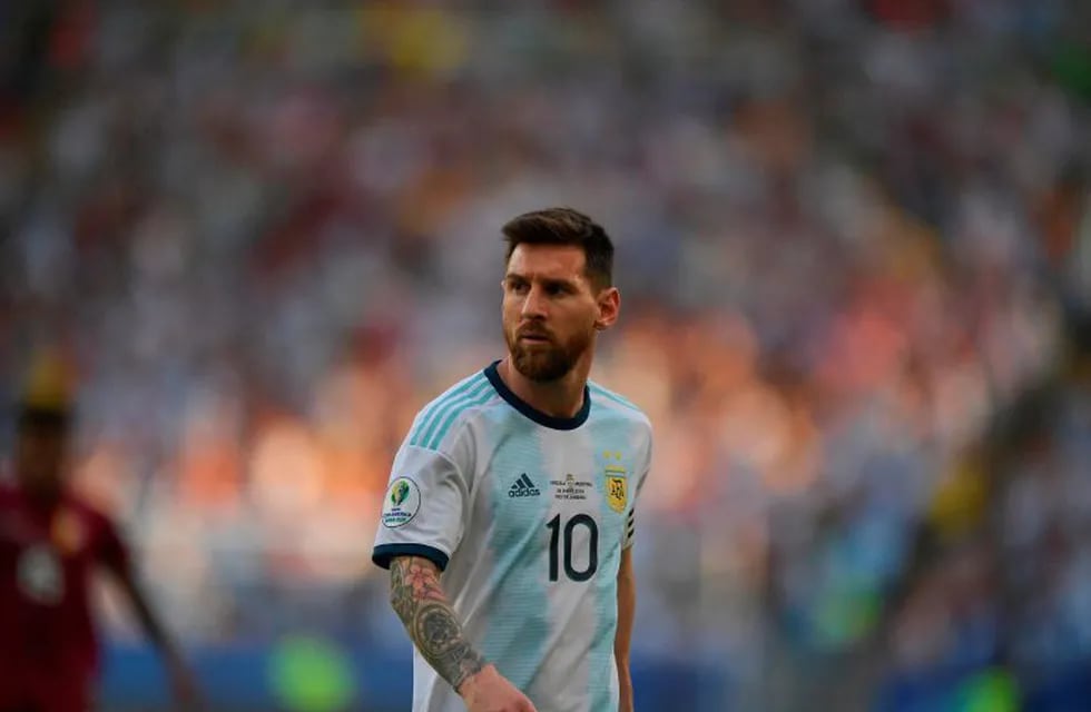 Argentina's Lionel Messi is seen during a Copa America football tournament quarter-final match against Venezuela at Maracana Stadium in Rio de Janeiro, Brazil, on June 28, 2019. (Photo by Carl DE SOUZA / AFP)