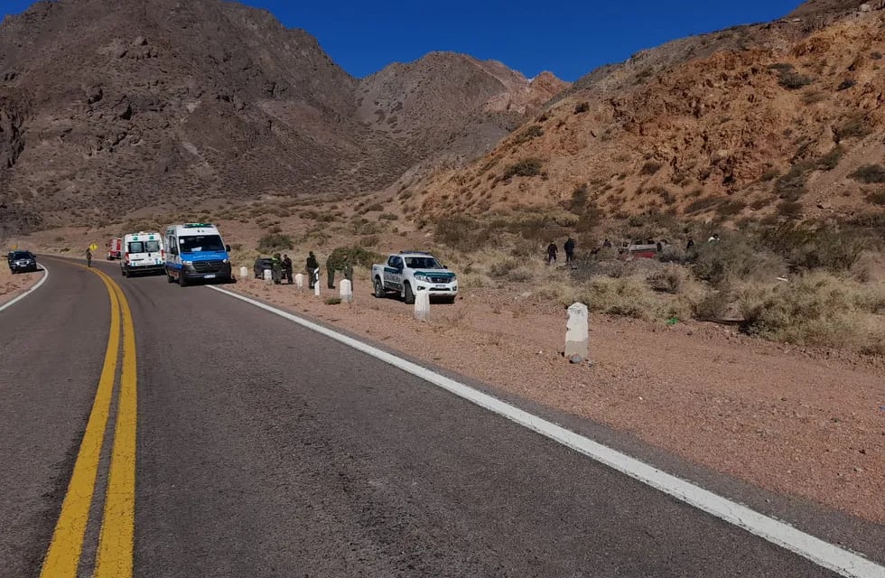 Un auto con turistas chilenos volcó en Uspallata y hubo heridos. Gentileza
