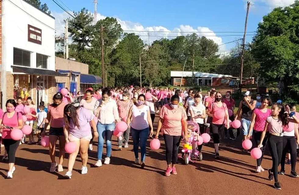 Caminata por la lucha contra el cáncer de mama en Santo Pipó