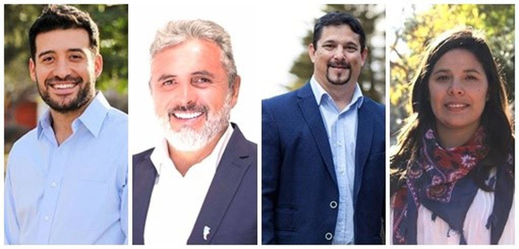 Los candidatos a diputado nacional: Alejandro Cacace, Carlos Ponce, Claudio Álvarez y Johana Gómez.