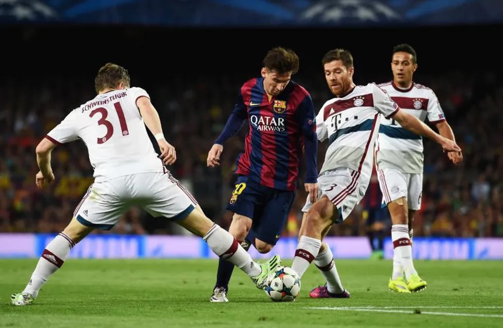 Lionel Messi enfrentando al Bayern Münich (Foto: TyC Sports)