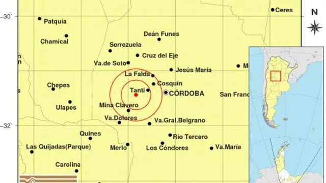 Temblor en las Sierras de Córdoba
