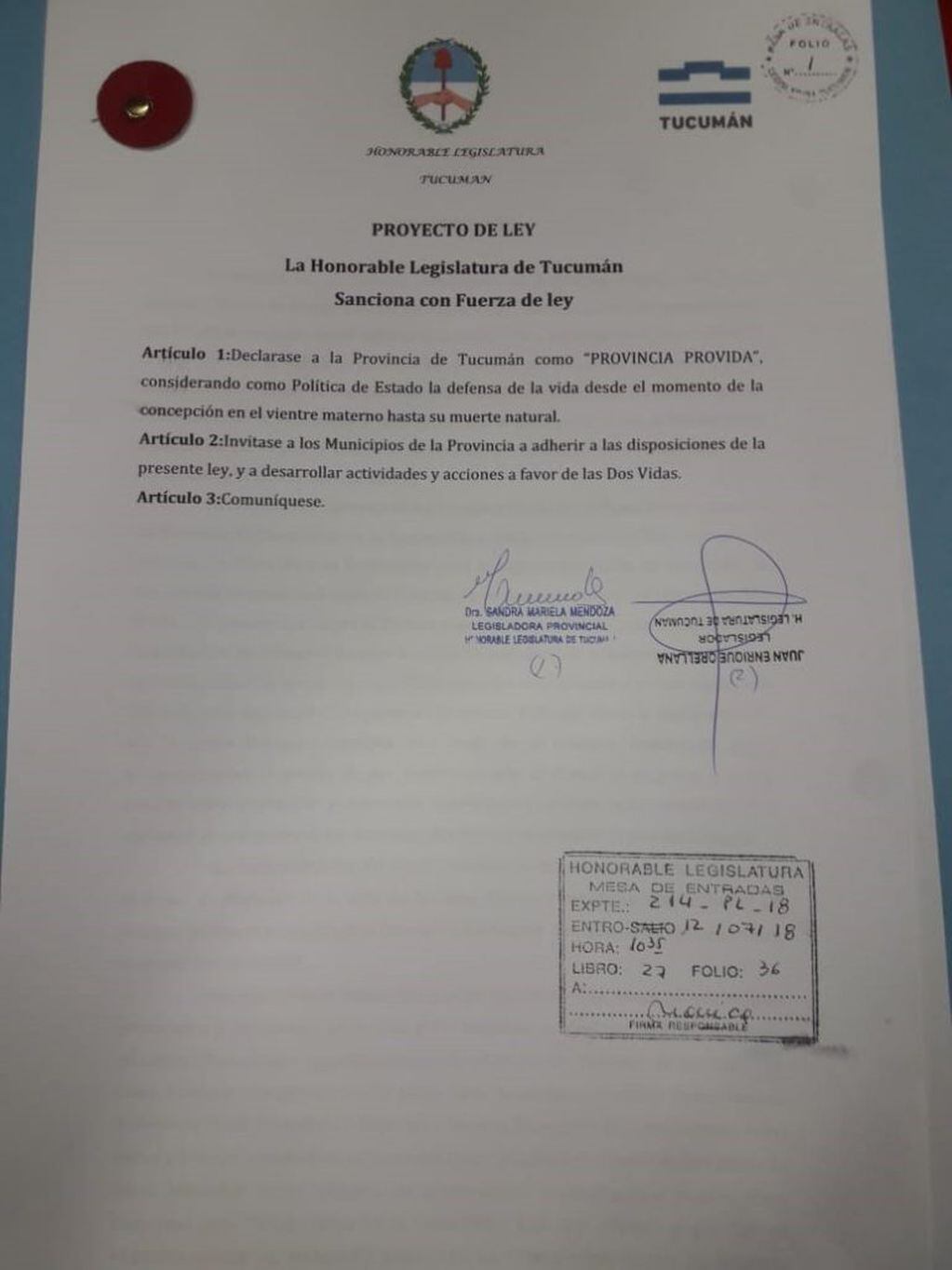 Será tratado el día jueves en la Legislatura de Tucumán.