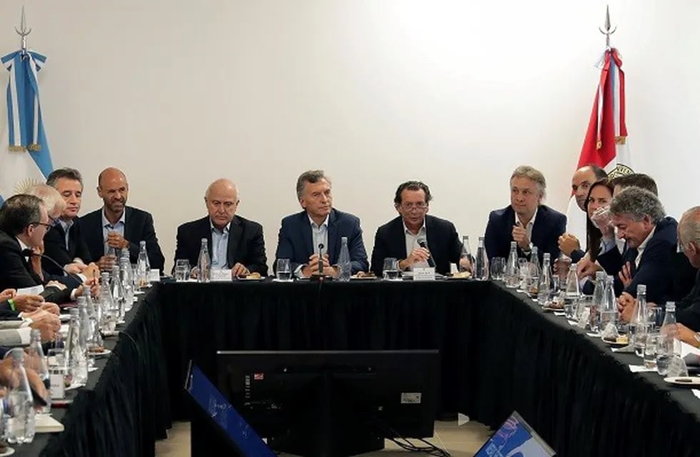 Mauricio Macri estuvo en Timbúes para reunirse con la Mesa Nacional de la Soja. (Casa Rosada)