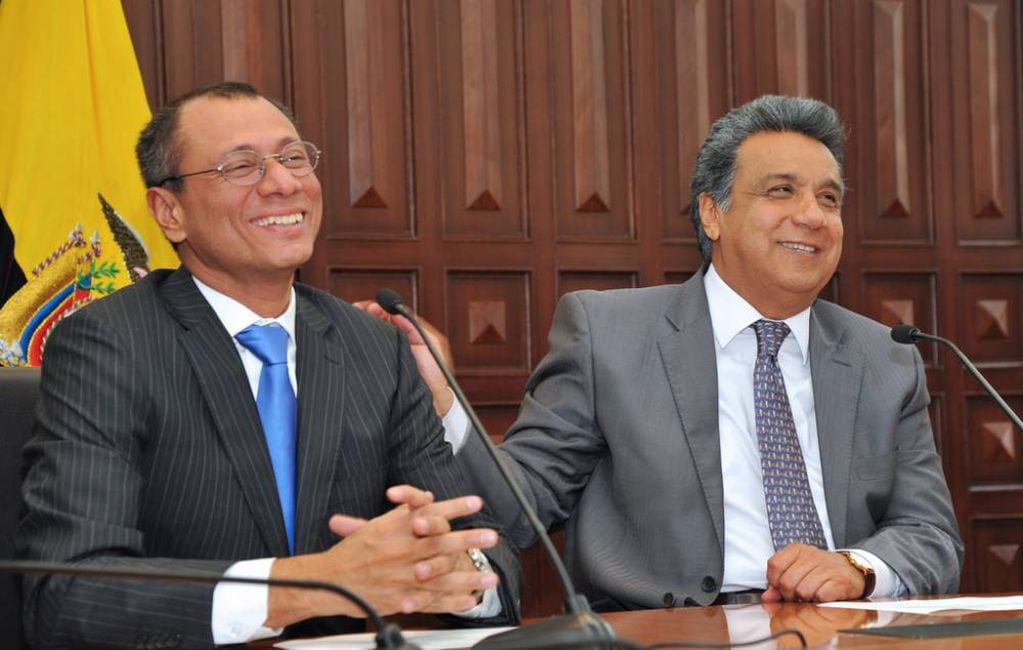 Jorge Glas, exvicepresidente, junto a Lenin Moreno, presidente ecuatoriano.