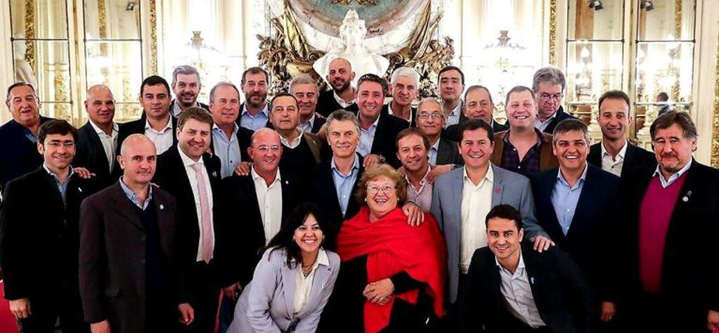 Intendentes del interior provincial reunidos con Mauricio Macri,