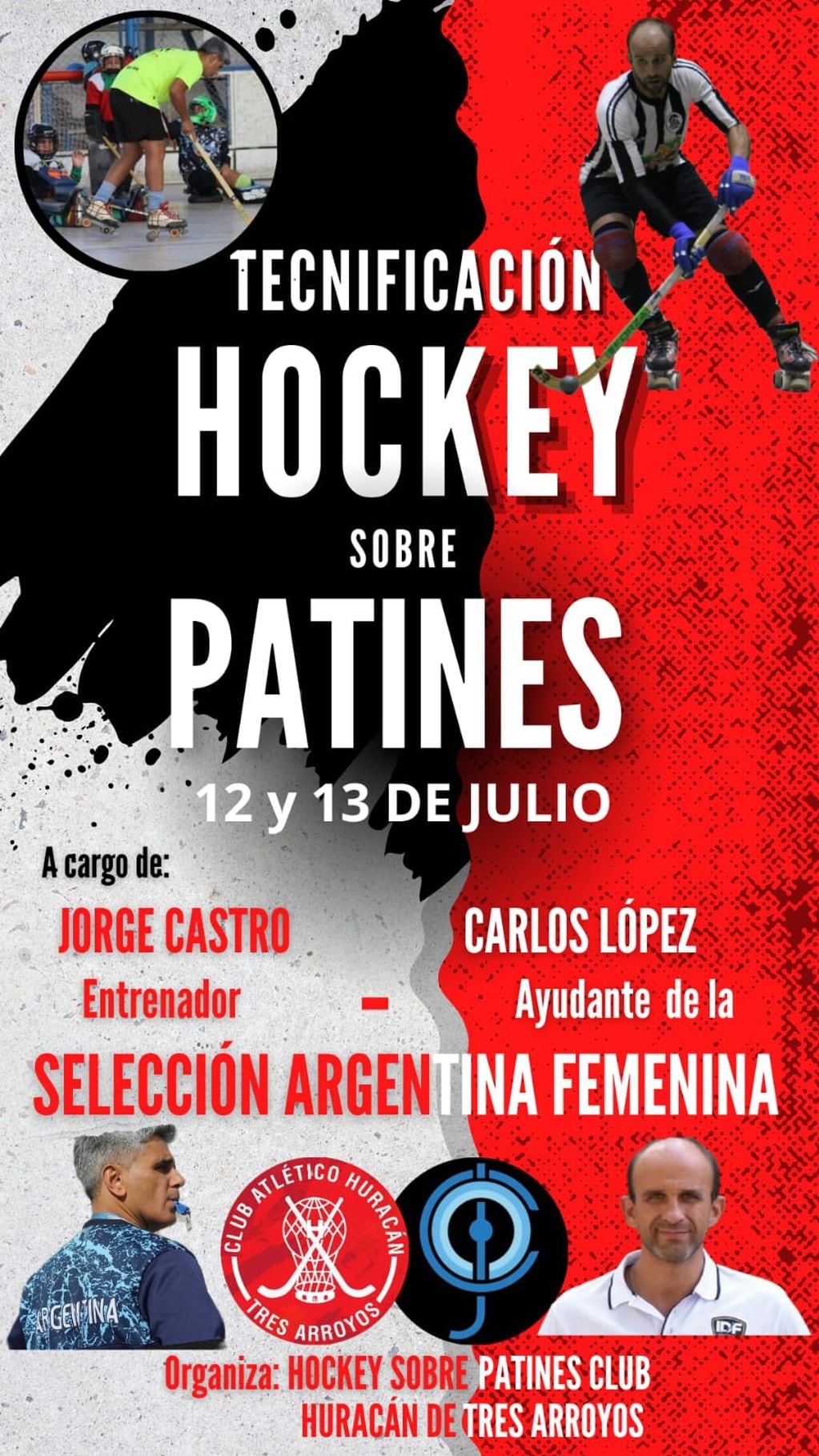 El entrenador de la Selección Femenina de Hockey sobre Patines brindará una Tecnificación en Tres Arroyos