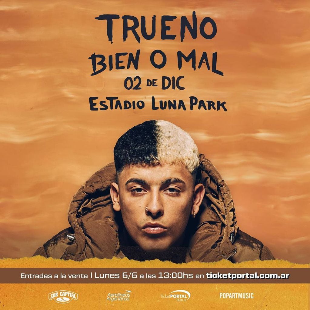 Trueno se presentará en el Luna Park.